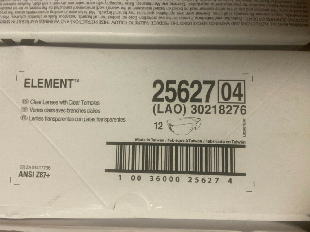 12 KleenGuard Element Safety Glasses with Clear Lens 25627
