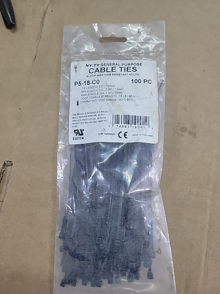 P5-18-C0  Cable Ties NY-TY 100PC