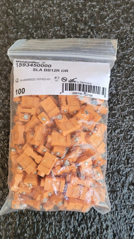 Bag Of 100 Weidmuller 1593450000 PC Mount Connector Block Locks Unimate /...