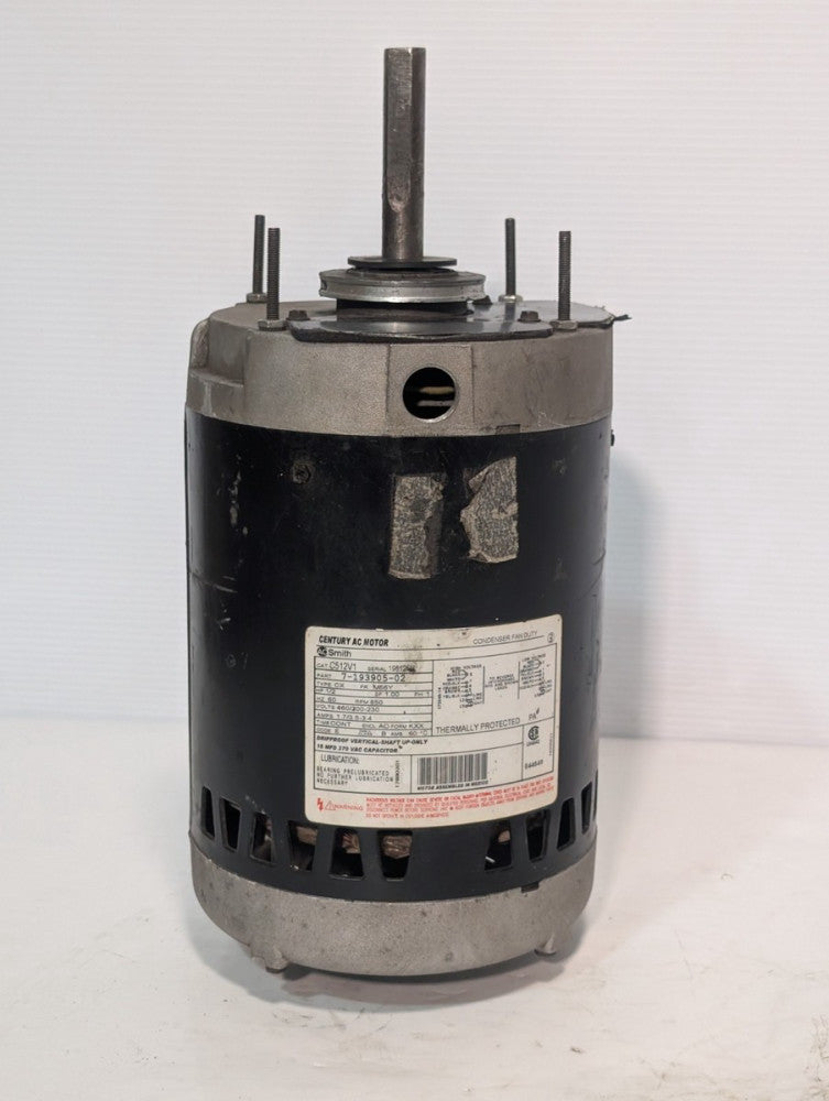 AO Smith 7-193905-02 Century AC Condenser Fan Duty Motor C512V1, 1/2HP, 1 Phase