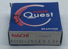 Nachi 6000-2NSE9 C3 Quest Single Row Ball Bearing, 10mm Bore 8mm Width 