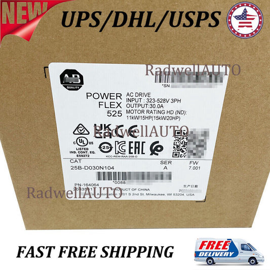 25B-D030N104 /A Powerflex 525 AC Drive 20HP Surplus SEALED 25B-D030N104 1pcs