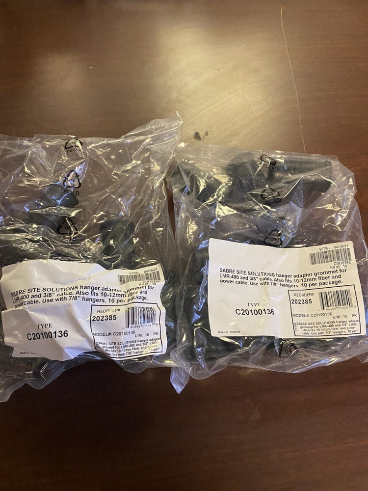  NEW Sabre LMR-400 / 3/8in 10-12mm Hanger Adapter Grommet (C20100136) 20 PER LOT