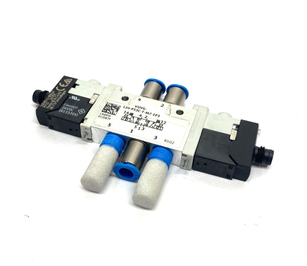 Festo VUVG-L10-P53C-T-M7-1P3 Air Solenoid Valve,  5/3, Closed 566476