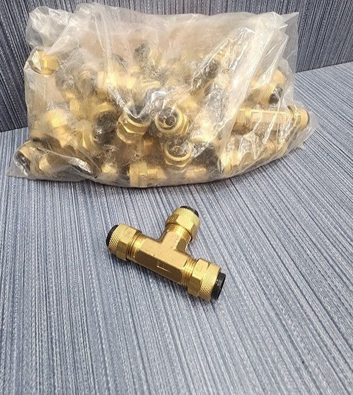 Lot of 25 x 3/8P-F Brass Tee Fittings