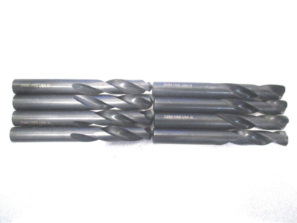 Quality Plus (18423) 23/64 x 3-1/16 2-Flute Split Point HSS Stub Drill - 8 PC