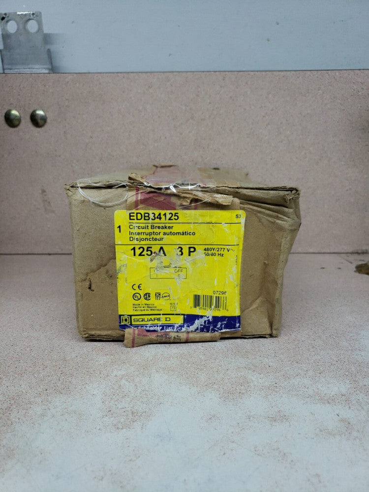 Square D EDB34125 125 Amp 3 Pole Circuit, NEW OLD STOCK !