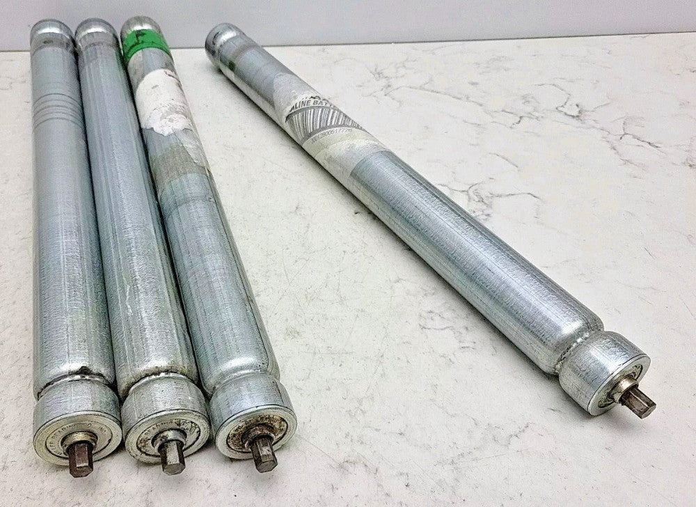 4 Pack Miller Bearings 15-5/8" L x 1-3/8" Dia Conveyor Drive Rollers 1.375" Used