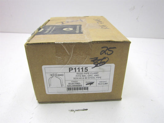 (P1115) Series 1-1/2" 12 ga Steel Rigid Pipe/Conduit Clamp - Pack of 25