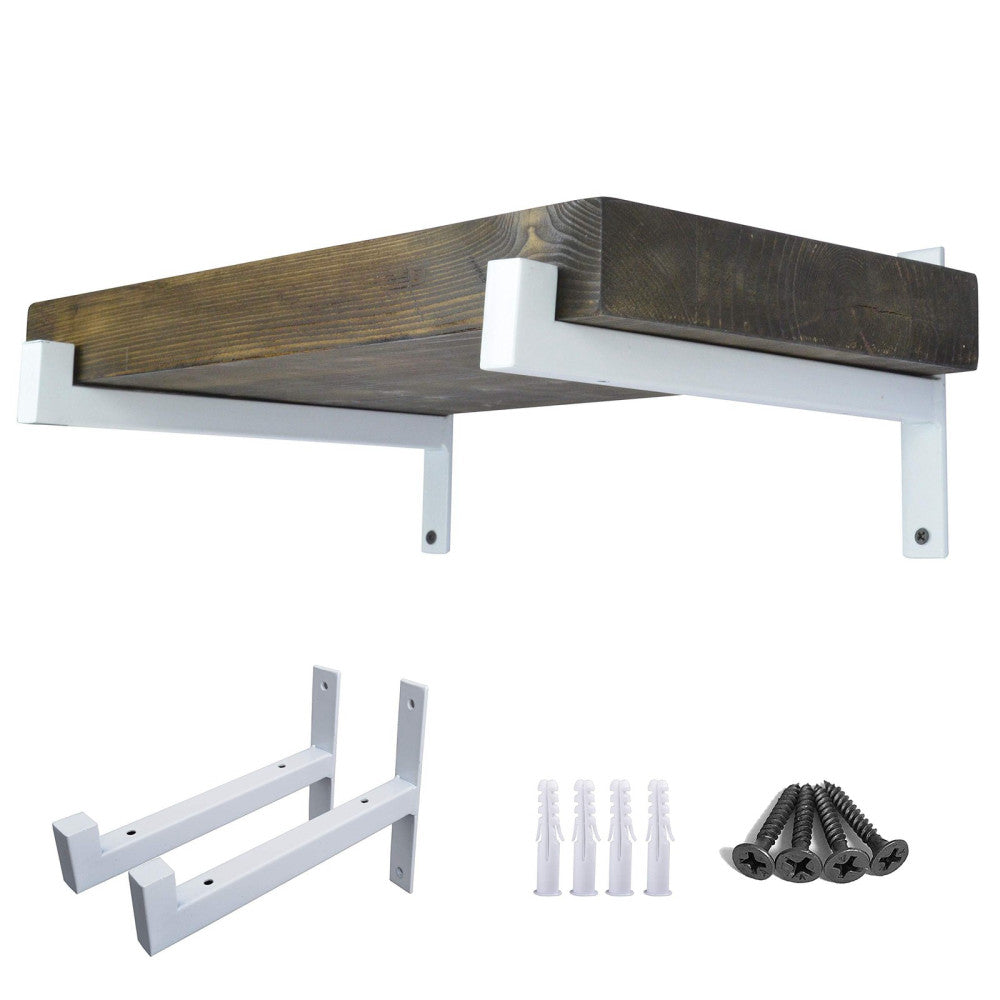 OVOV 2 Pcs Metal Shelf Brackets Heavy Duty Industrial Wall Mounted Floating S...