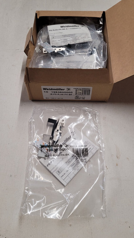 Box of 10 Weidmuller 1963600000 IE-PS-RJ45-FH-BK Modular Connector RJ45 Plugs