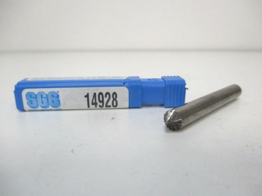 SGS Pro (14928) 1/4" x 1/8" x 1/4" x 2" OAL  90° Carbide Double Cut Cone Burr