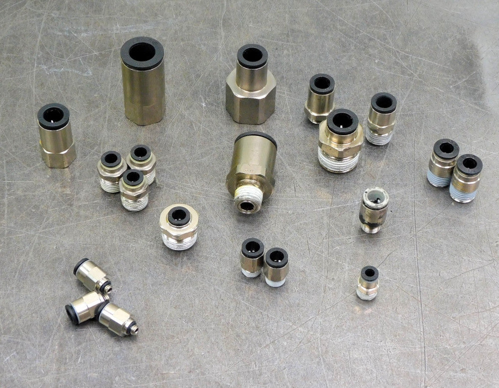 Mixed Lot of Twenty (20) Legris Straight Connector Push Connect x NPT Threaded