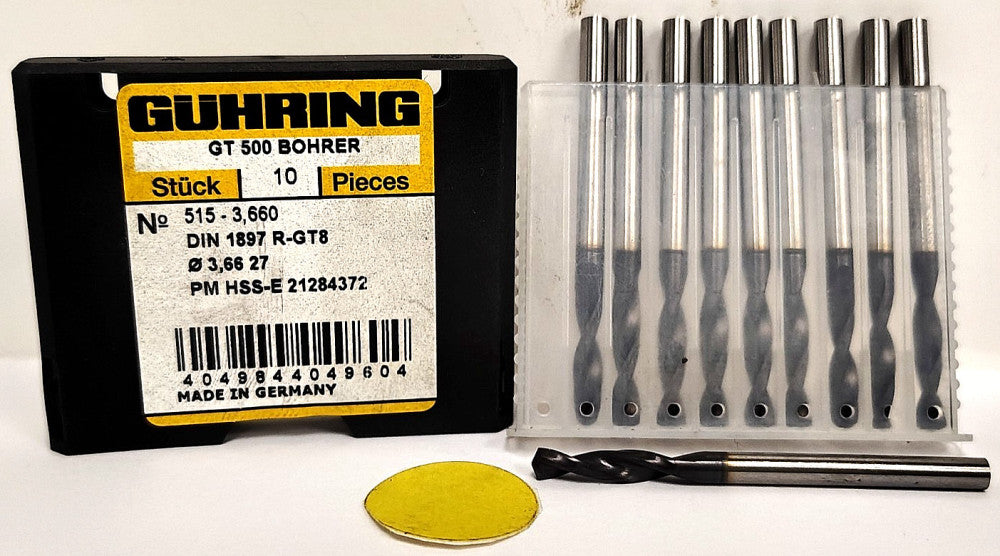 GUHRING SCREW MACHINE LENGTH DRILL BITS NO. 515-3.660 2.0472" OAL ***LOT OF 10**