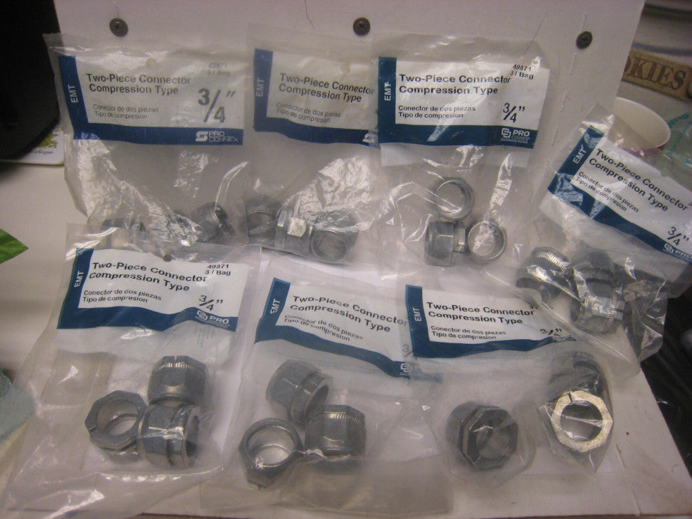 7 x Sigma Electric 3/4 in.   D Die-Cast Zinc Two-Piece Connector For EMT 3 pk