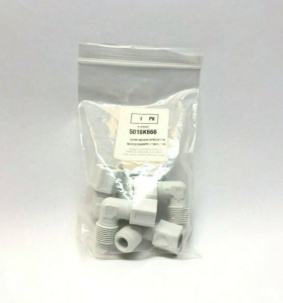 Jaco 5016K666 1/2 Tube 1/2" Pipe 90 Deg. Elbow Adapter Polypropylene LOT OF 5