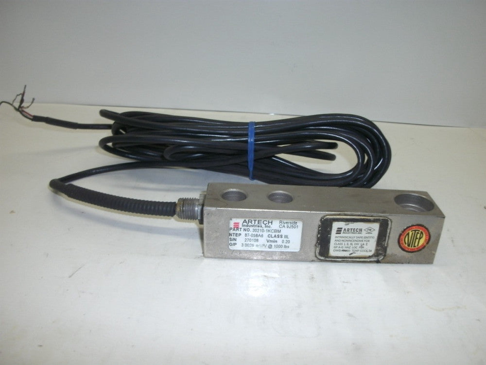 ARTECH 30210-1KCBM LOAD CELL SENSOR O/P 3.0026 mV/V AT 1000 LBS Vmin 0.20