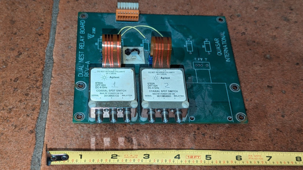 Quasar International Dual Nest Relay Board w 2 Agilent 8765A Switches