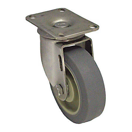Zoro Select P12sx-Prp060k-12 Plate Caster,325 Lb. Load,Gray Wheel