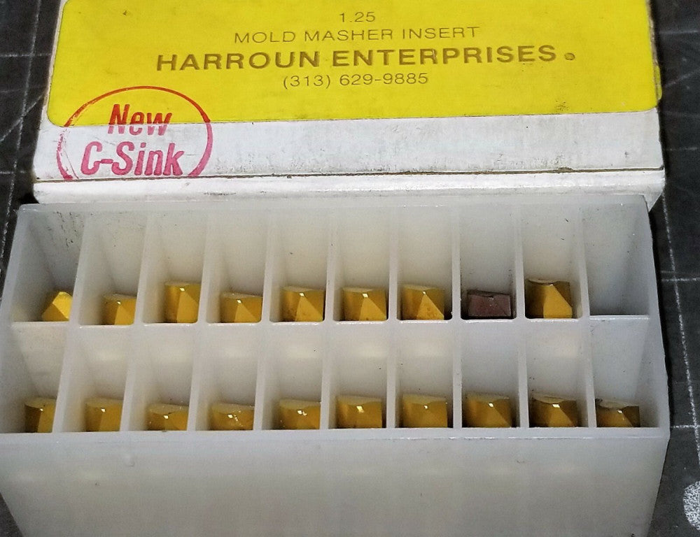 Box Of (19) Harroun Enterprises COATED 1.25 Mold Masher Carbide Inserts [OF10]