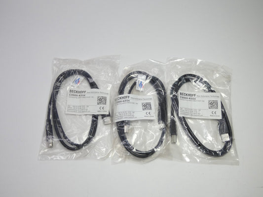 *Lot of 3* Beckhoff C9900-K554 Connecting Cable USB2.0 A-B 1.0M - NEW Surplus!