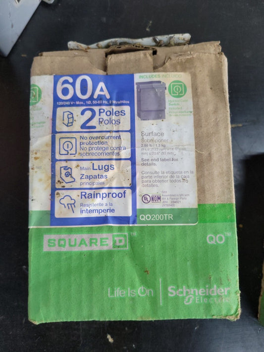 1- Square D QO200TR, 60 Amp, 240 Volt, 1PH 3W, NEMA 3R, Disconnect - NEW-B