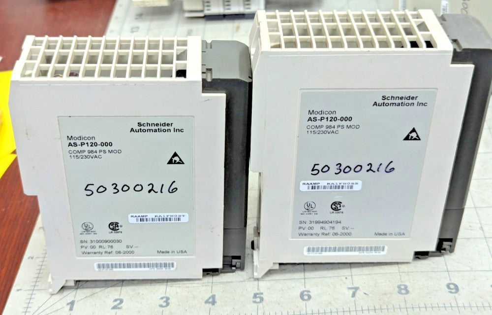 2 Pack SCHNEIDER AUTOMATION MODICON AEG AS P120 000 TSX  Auxiliary Power Supply