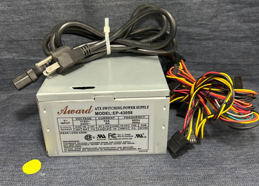 AWARD ATX SWITCHING POWER SUPPLY MODEL EP-43058