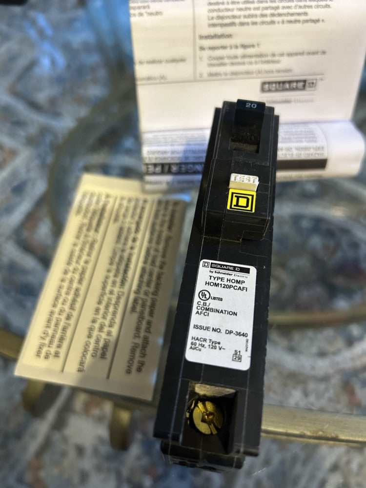 Square D Homeline Type HOMP 120V HOM120PCAFI Issue No. DP-3640 New Open Box