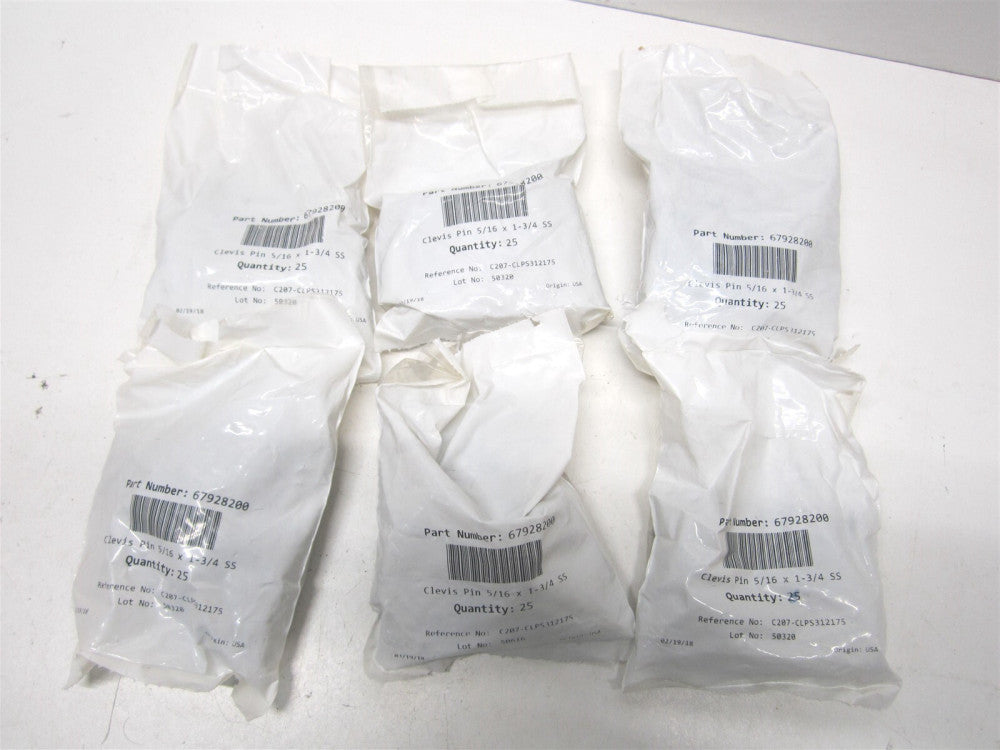 (C207-CLPS312175) 5/16" x 1-3/4" Stainless Steel Standard Clevis Pin - Qty 138