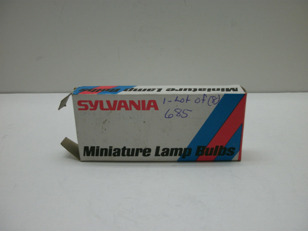 SYLVANIA 685 MINIATURE LAMP BULBS SX4s 5V .06A 0.3W T-1 SUB-MIDGET(LOT OF 8) NIB