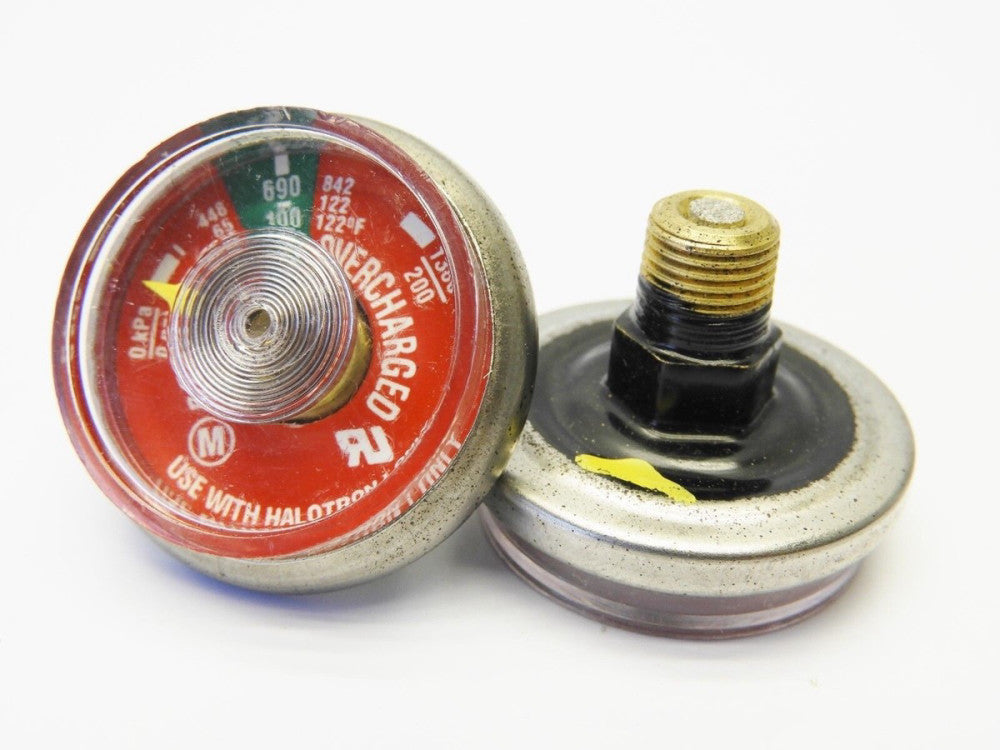 Amerex G100T 100 PSI Fire Extinguisher Pressure Gauge For Halotron I New