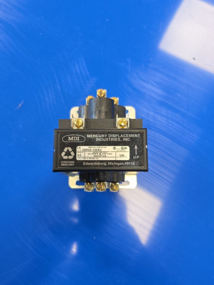 MDI 330NO-120AU 30 Amp Mercury Contactor 120V Coil 30A 3-Pole 600V