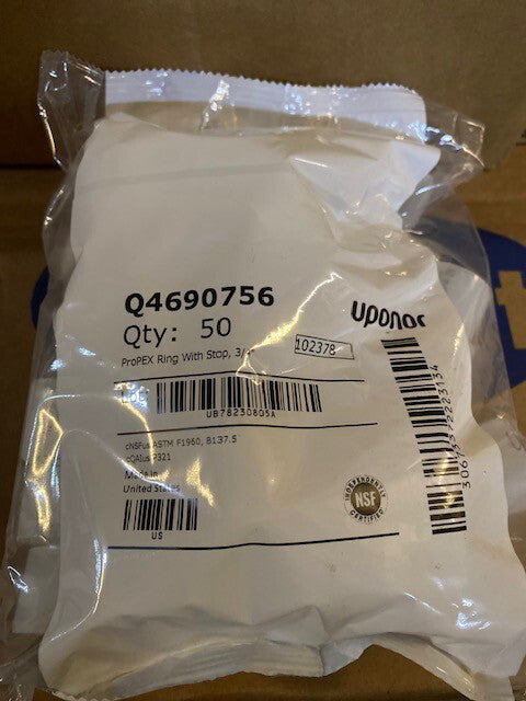 50 Pack Uponor Propex Expansion Ring With Stop 3/4" Q4690756 - BUY MORE & SAVE!!