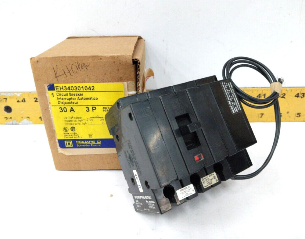 NEW SQUARE D 30 AMP SHUNT TRIP CIRCUIT BREAKER 480 VAC 3 POLE  EH340301042