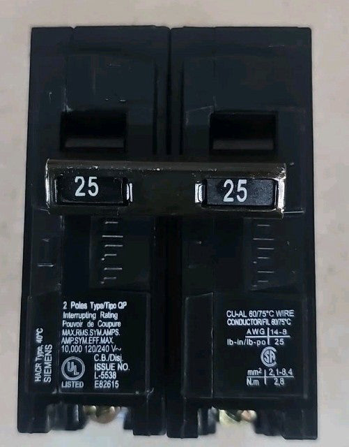 Siemens  NTO Q225 25-Amp Double Pole Type QP Circuit Breaker