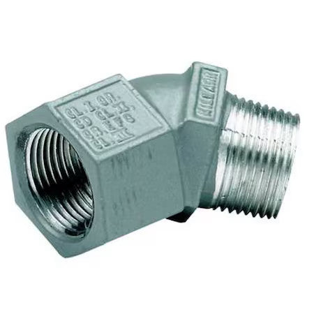 Hubbell Killark Mf-45-2Ww Imc 45 Deg Elbow, 3/4 In, Threaded, Aluminum, Zinc