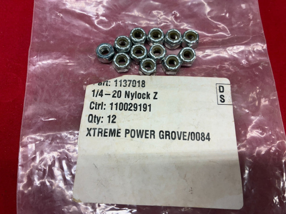 NYLOCK Z 1/4-20 NUTS PART NUMBER: 1137018 (QTY OF 12)