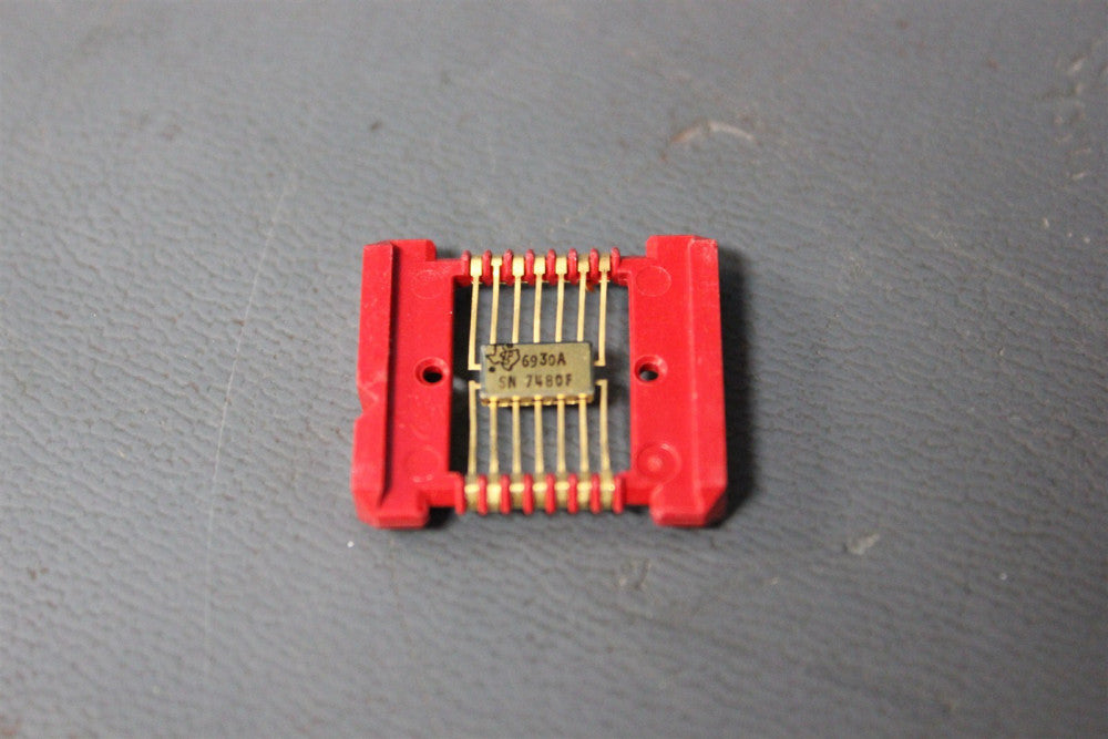 VINTAGE 1969 NOS RARE TEXAS INSTRUMENTS GOLD FLAT PACK IC PROCESSOR CHIP SN7480F