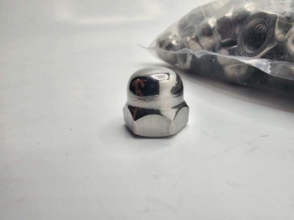 (QTY 100) NCPSS3/8C SS, 3/8-16 Hex Cap Nut Acorn