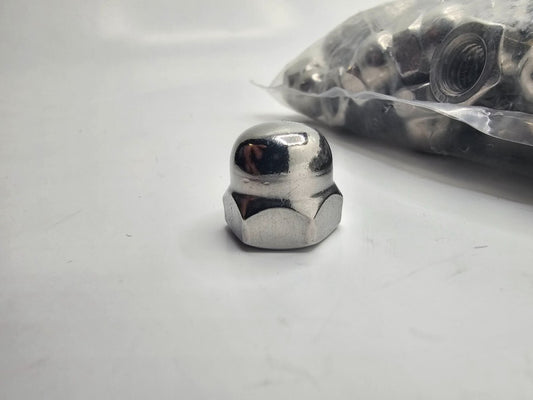 (QTY 100) NCPSS3/8C SS, 3/8-16 Hex Cap Nut Acorn