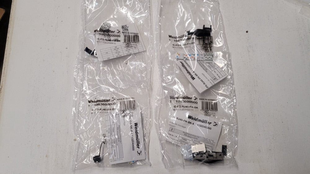 Lot of 4 Weidmuller 1963600000 IE-PS-RJ45-FH-BK Modular Connector RJ45 Plugs