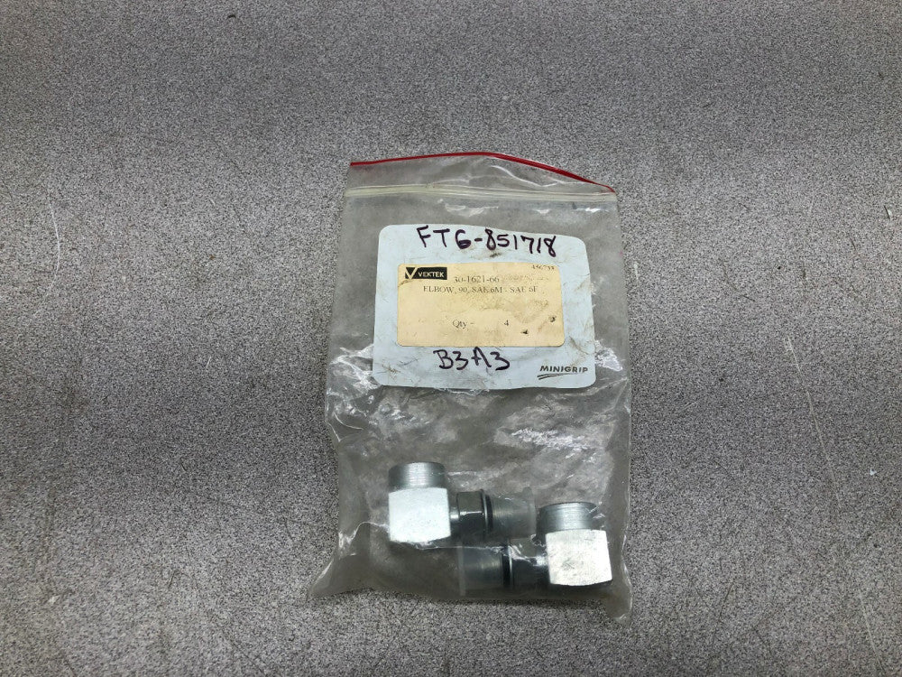 NEW NO BOX (LOT OF 2) VEKTEK SAE-6M  SAE-6F 90 DEG ELBOW 30-1621-66