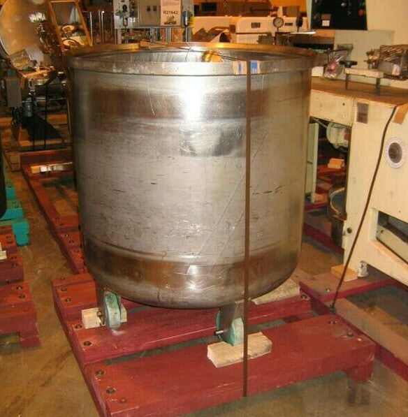 180 Gallon Stainless Steel Open Top Dish Bottom Tank with Casters (meat tumbler)