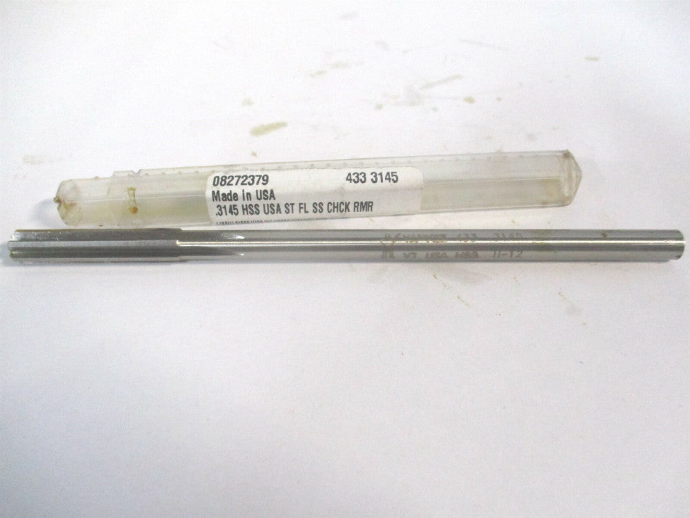 (433-0.3145) 0.3145 x 1-1/2" x 6" OAL 6-Flute Straight Shank HSS Chucking Reamer