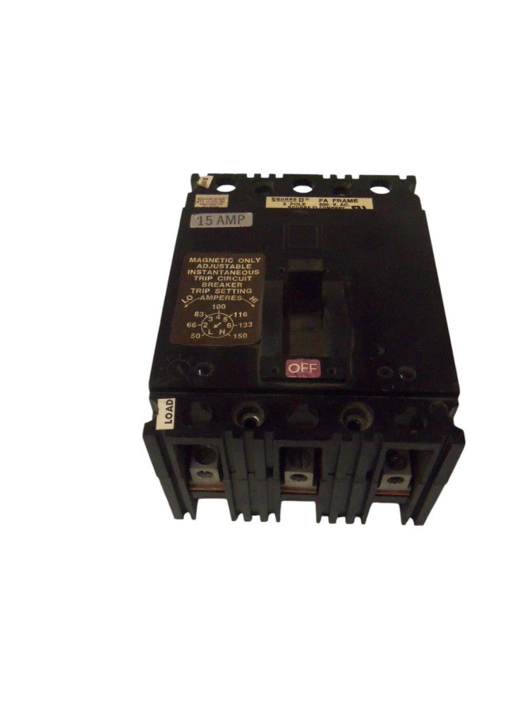 SQUARE D FAL3601513M CIRCUIT BREAKER 15A UNMP