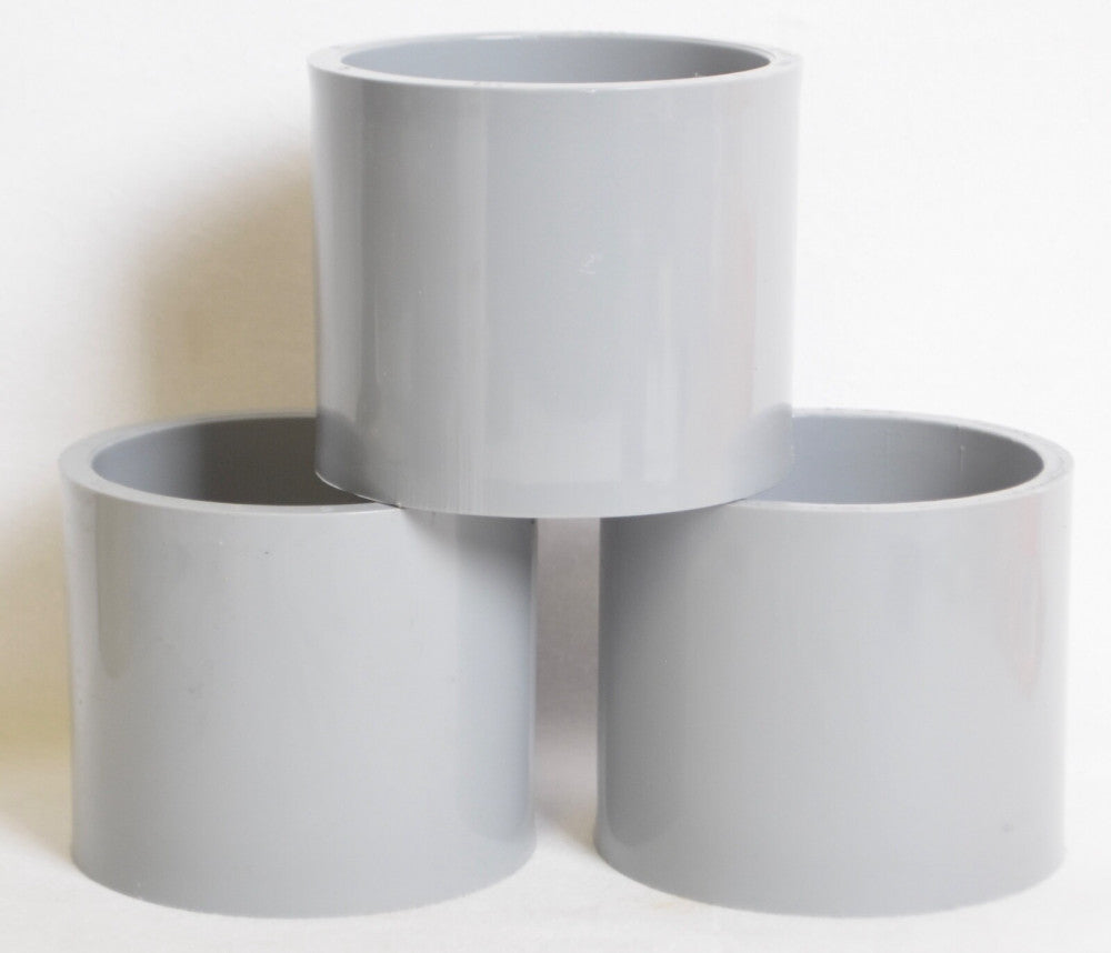 3 Count Carlon 3" Gray PVC Female Conduit Fittings Couplings CPLG E940L