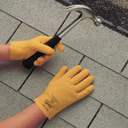 Showa 962S-08 Coated Gloves, Pvc, Textured, Full, 3 Abrasion Level, Yellow, S