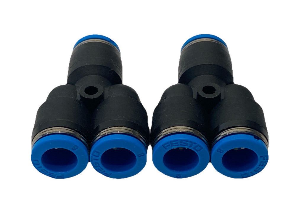 Festo QSY-8 Push-In Y-Connector/Fitting 8mm Tube O.D. 153150 LOT OF 2