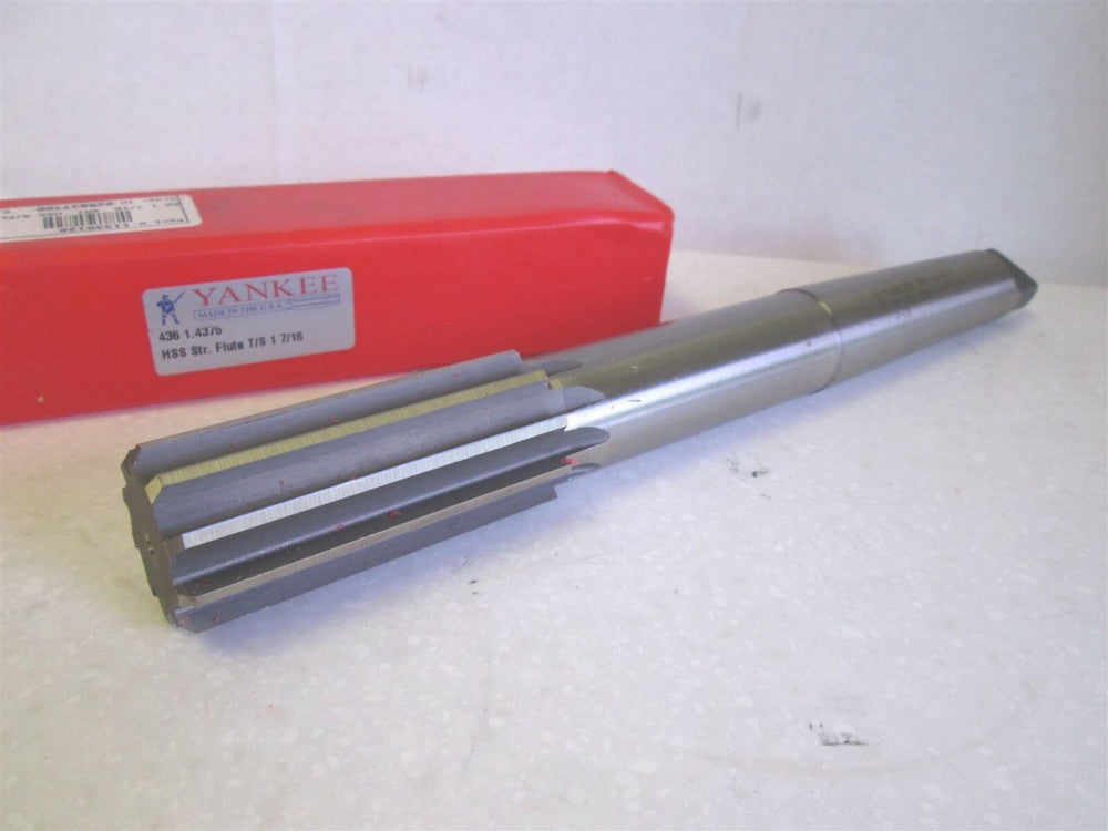 Yankee 1-7/16 x 3-1/4 x 12" Straight Flute Taper Shank Chucking Reamer HSS NEW